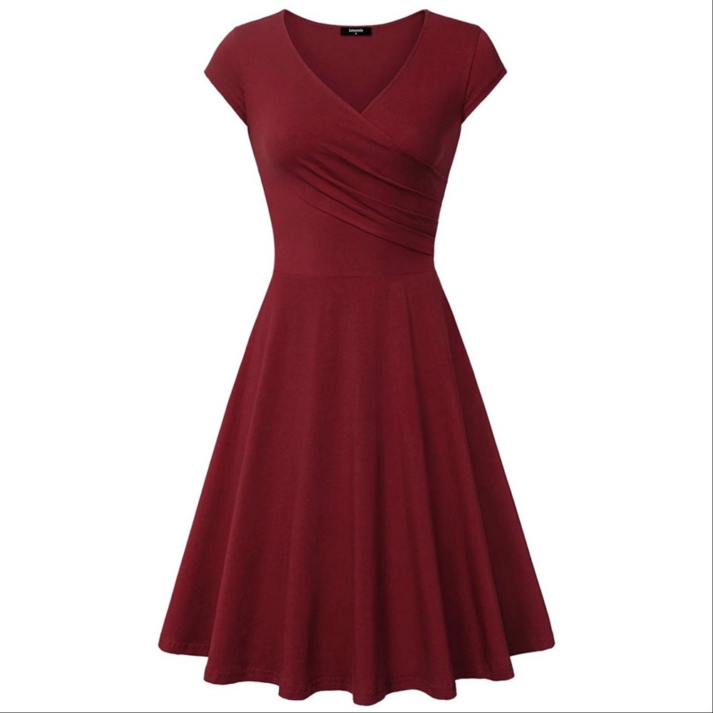 Red dress with wrap detail